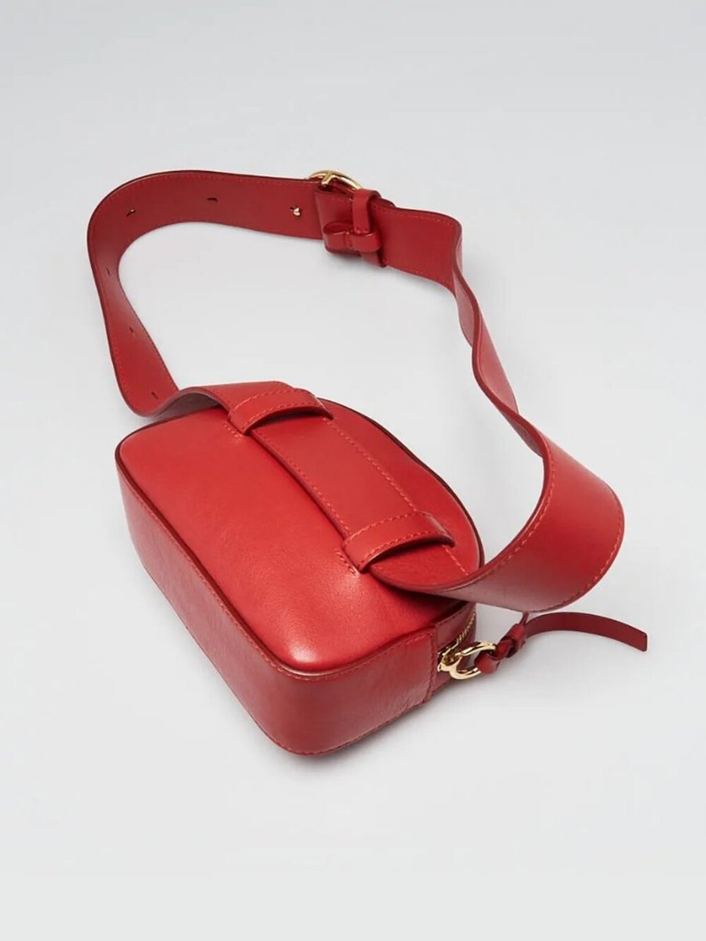 Chloe Red Leather Embroidered Horse Belt Bag - Picture 4 of 11